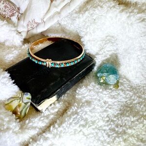 Bronze and Turquoise Italian Bangle
